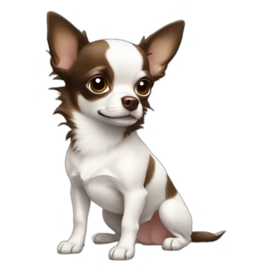 Chihuahua dark brown white on tesla sticker