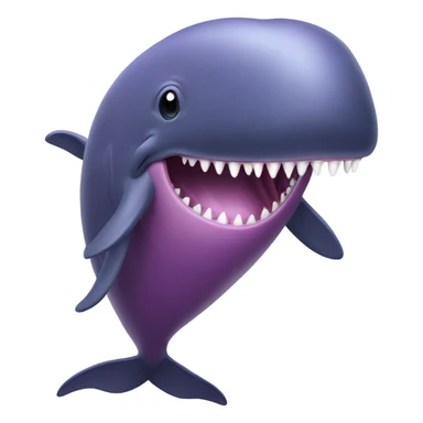 purple sperm whale with open mouth sticker