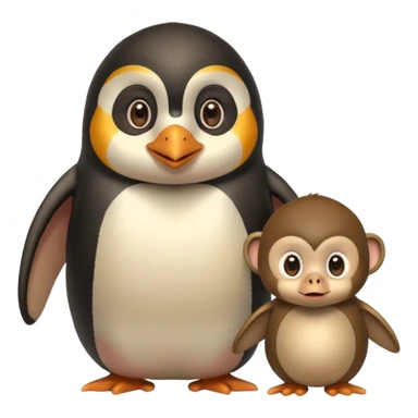 Penguin et singe a un enfant qui a 20 sticker