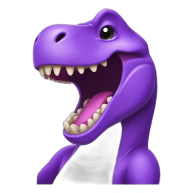 Cute purple t-rex laughing "GNIII" sticker