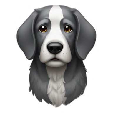 a black drathaar with a white stain in the chest sticker