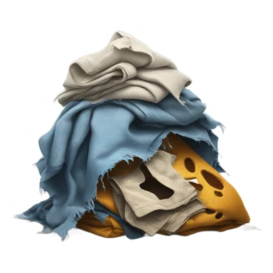 pile of ripped rotten clothes sticker