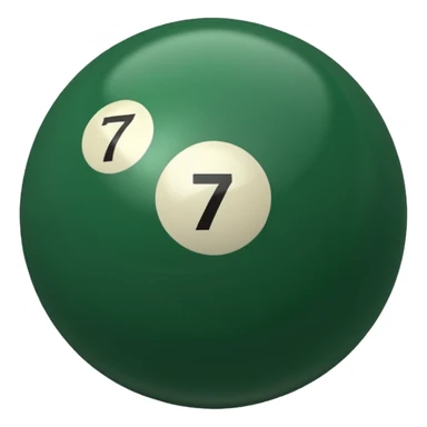 green billiard ball 7 number  sticker