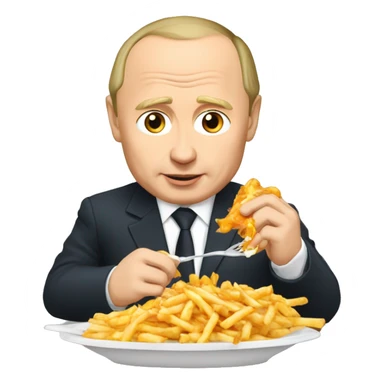 Putin qui mange une poutine sticker