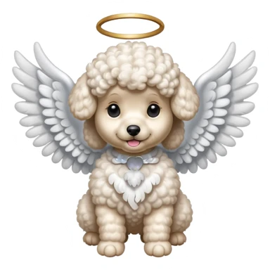 A really cute poodle with angel wings  sticker