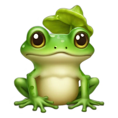 Une grenouille sur un champignons sticker