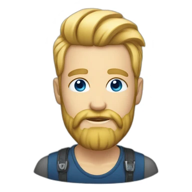 undercut with long blonde beard and blue eyes sticker