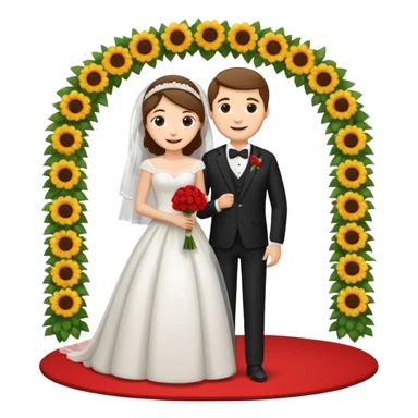 bride and groom in wedding setup sticker