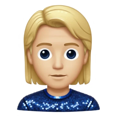 Bill Sage as Coach Heider from Mysterious Skin with light skin, golden blonde hair, dark blue sequin outfit sticker