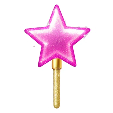 glittery pink magic wand with a star on it with magic aura and sparkles surrounding it sticker