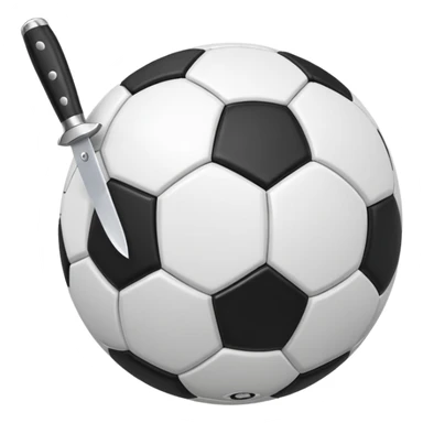 knife stuck in a soccer ball sticker