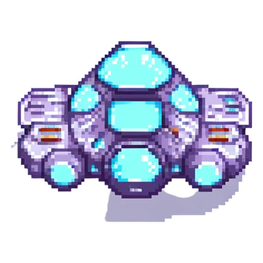 futuristic spaceship pixel art sticker