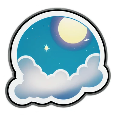 Polaroid of a halo in the clouds sticker