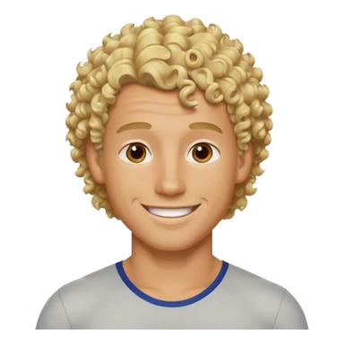 Athletic man with blond curly hair but it is shaved on the side sticker