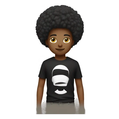 fais moi un noir avec un taper moyen et un collier croix chrétienne avec un t-shirt un afro  sticker
