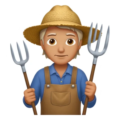 farmer with pitchfork in Medieval Villagers sticker