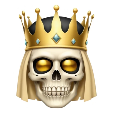 skull wearing a golden crown and black ski mask sticker