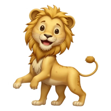 León desnutrido y flaco riéndose  de cuerpo entero sticker