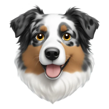 Australian Shepherd half tri face half white face white with black spot over one eye sticker