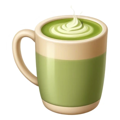 Matcha latte in beige mug sticker