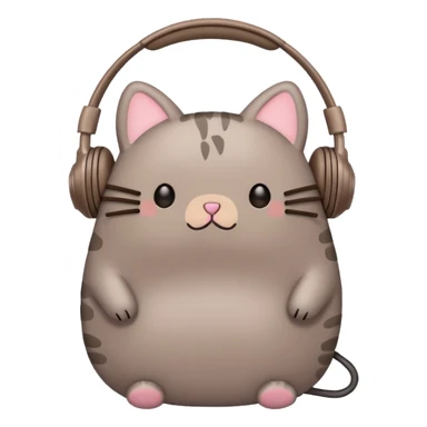 Pusheen with earphones  sticker