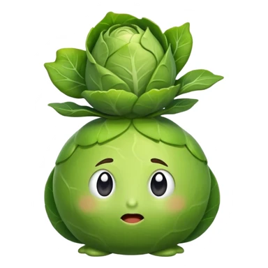a brussel sprout with a tiny sprout on top that farts sticker
