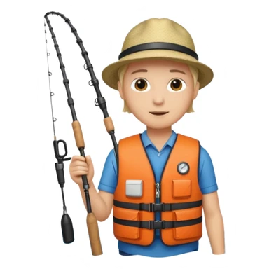 Person inside of a boat fishing sticker