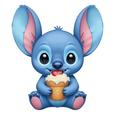 Stitch eating  sticker
