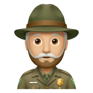 Male Park Ranger with white beard  sticker