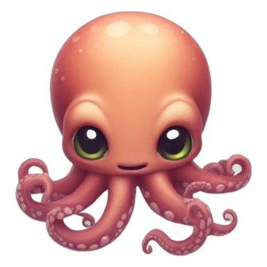  a cute kraken with a cute angry face sticker