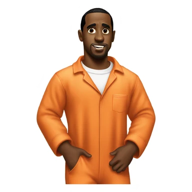 p diddy wearing a prison jumpsuit sticker
