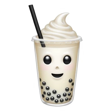 floating ghost holding boba tea  sticker