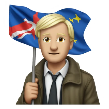 Lepen avec drapeau algérien  sticker