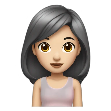 memoji asian girl black hair sticker