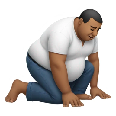 Fat man crawling sticker