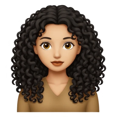 Mujer morena pelo negro rizado largo sticker