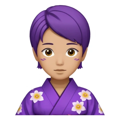 não binário japones kimono roxo sticker