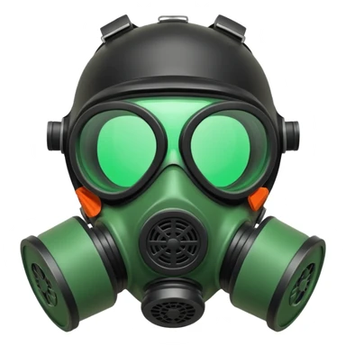 A gas mask. Cartoon style. The green filters.  sticker