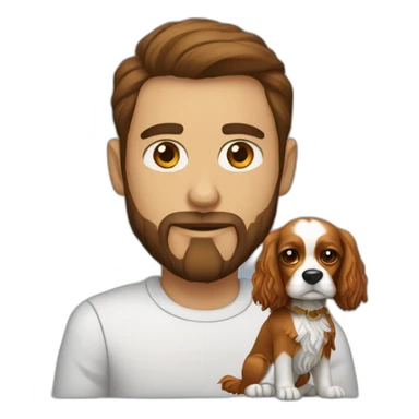frontend-developer-with-beard-and-cavalier-king-charles-spaniel-dog sticker