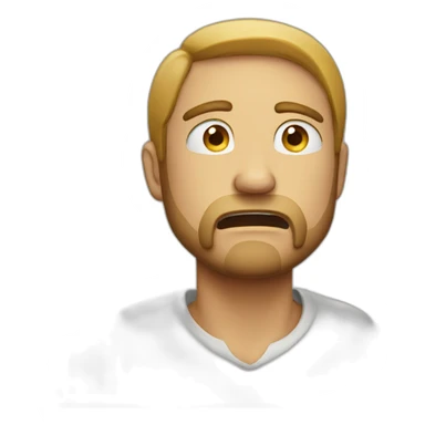 man crying with a neckbeard sticker