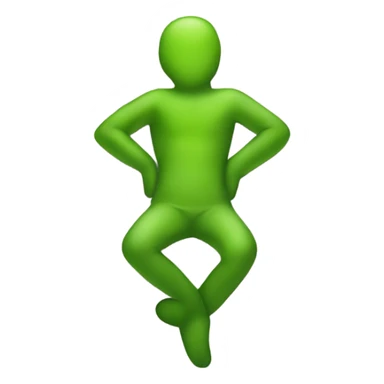 Green person laying on a lowercase t sticker