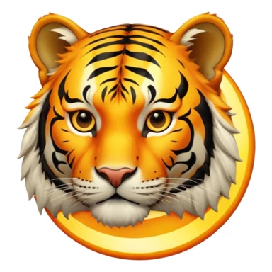 Gold tiger holding a sun ☀️🐯 sticker