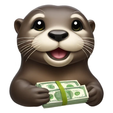 otters with money sticker