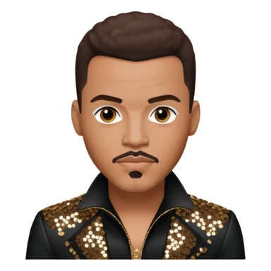 Christopher Williams, R&B Singer with dark brown hair, black sequin outfit sticker