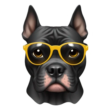 Black American Bully with sunglasses sticker