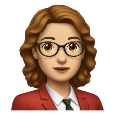 woman lawyer in red suit and brown hair sticker