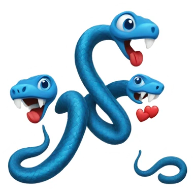 blue Snakes couple in love sticker