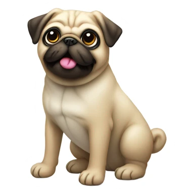 a stuffed pug with its tongue sticking out sticker