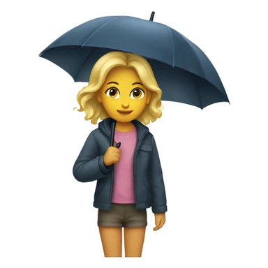 Girl with a umbrella sticker