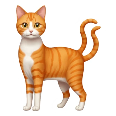 full body orange domestic shorthair slim cat with yellow/orange eyes  sticker